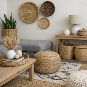 How to Mix Woven Baskets, Rugs, and Textures in Modern Decor